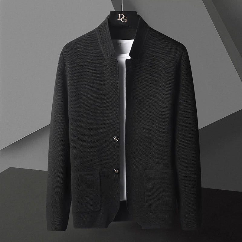 Amawinc Cardigan En Cachemire Pour Homme Avec Col Debout Et Poches Profondes Silhouette Slim