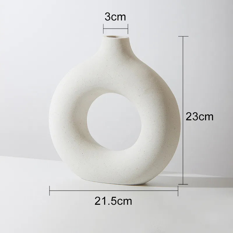 Vase Circulaire En Céramique Hadran Design Scandinave Minimaliste Pour Décoration Moderne Élégante