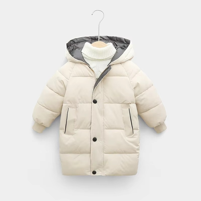 Veste À Capuche Longue Pour Enfants Chaud Hiver Pour Garçons Et Filles De 4 À 10 Ans