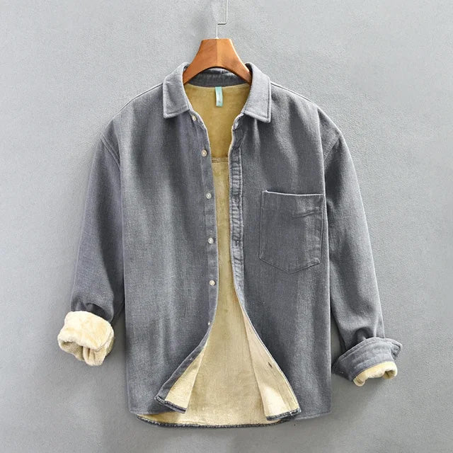 Chemise Brycen Amawinc En Coton 100 Pour Cent Avec Doublure Velours Chaude Pour Temps Plus Frais
