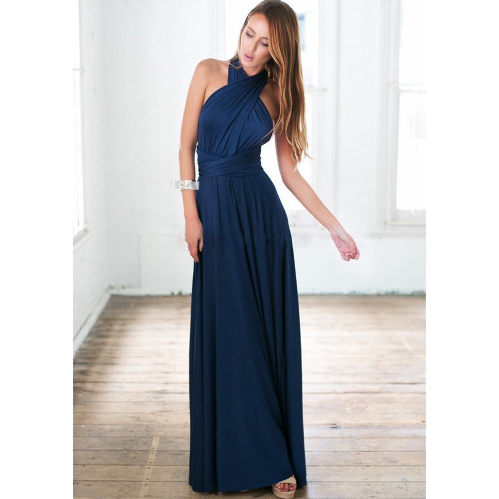 Robe Maxi Femme Col Halter Dos Nu Élégante Pour Fête Avec Ceinture Drapé Fluide Pour Soirée Élégante
