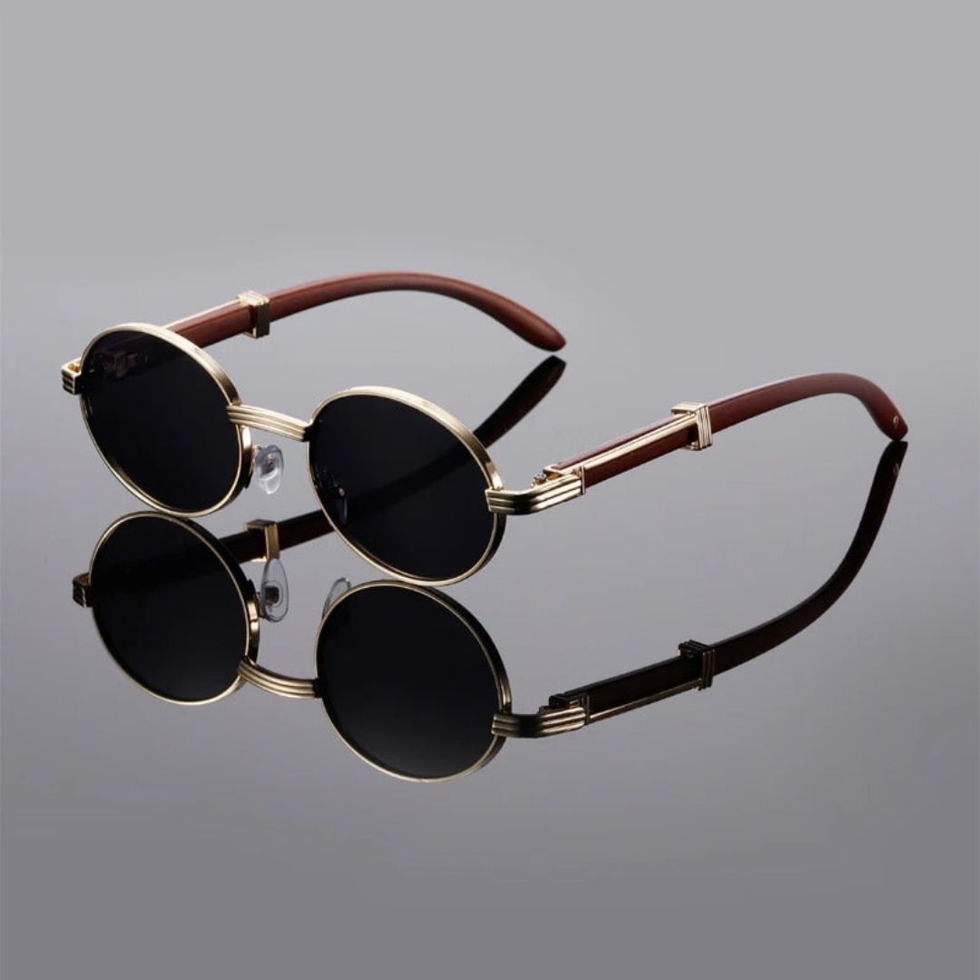 Lunettes Solaires Hamilton Classic Polarisées UV400 Monture Métal Sculpté Pont Texturé Bras Acétate Poli