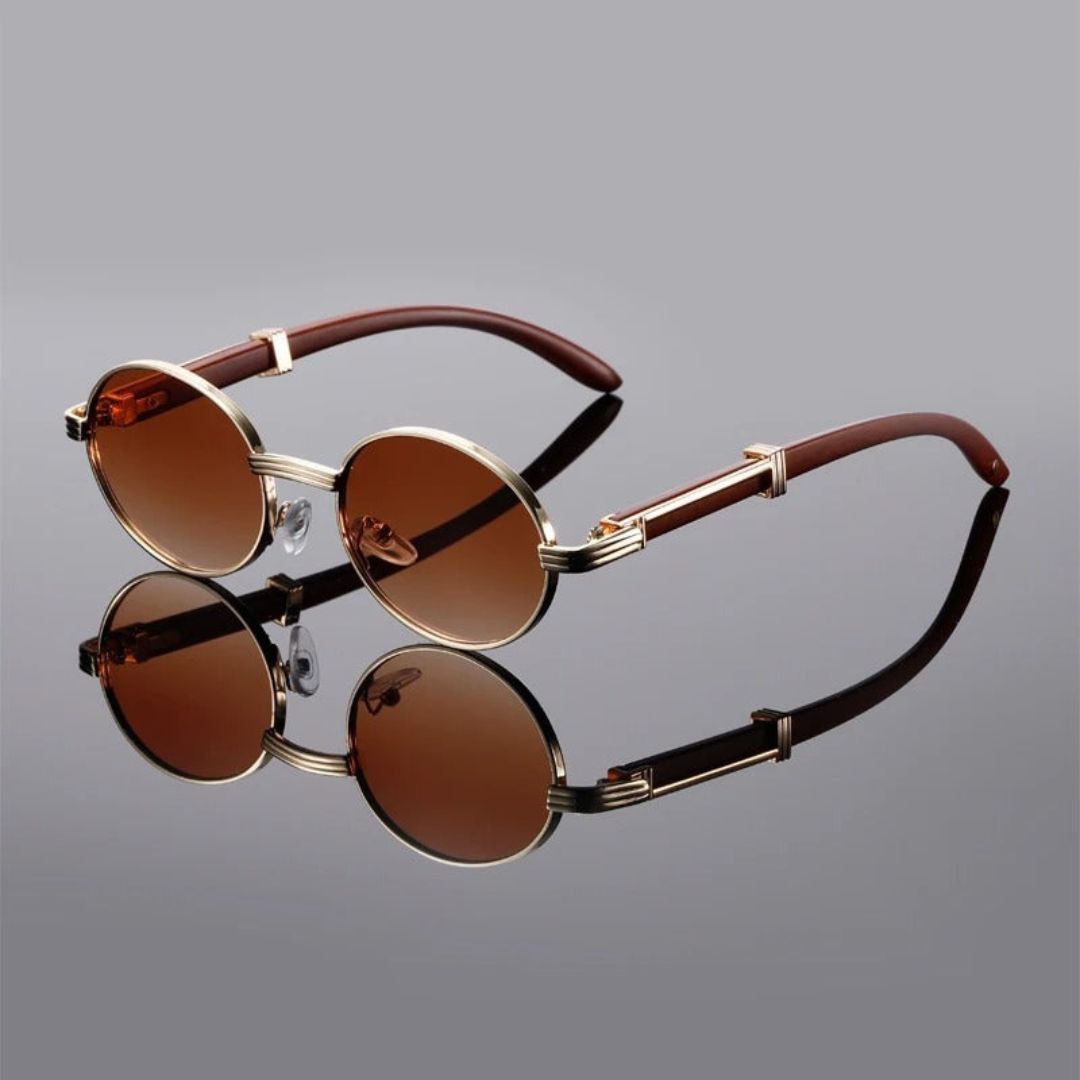 Lunettes Solaires Hamilton Classic Polarisées UV400 Monture Métal Sculpté Pont Texturé Bras Acétate Poli