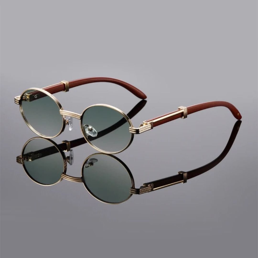 Lunettes Solaires Hamilton Classic Polarisées UV400 Monture Métal Sculpté Pont Texturé Bras Acétate Poli