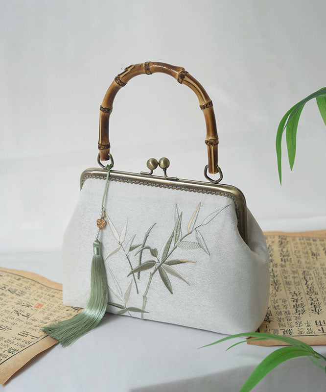 Sac fourre-tout de style chinois brodé en bambou fait main - Amawinc