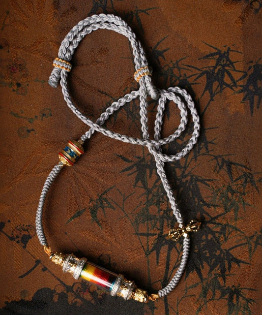 Collier pendentif en cuivre gris surdoré fait main - Amawinc