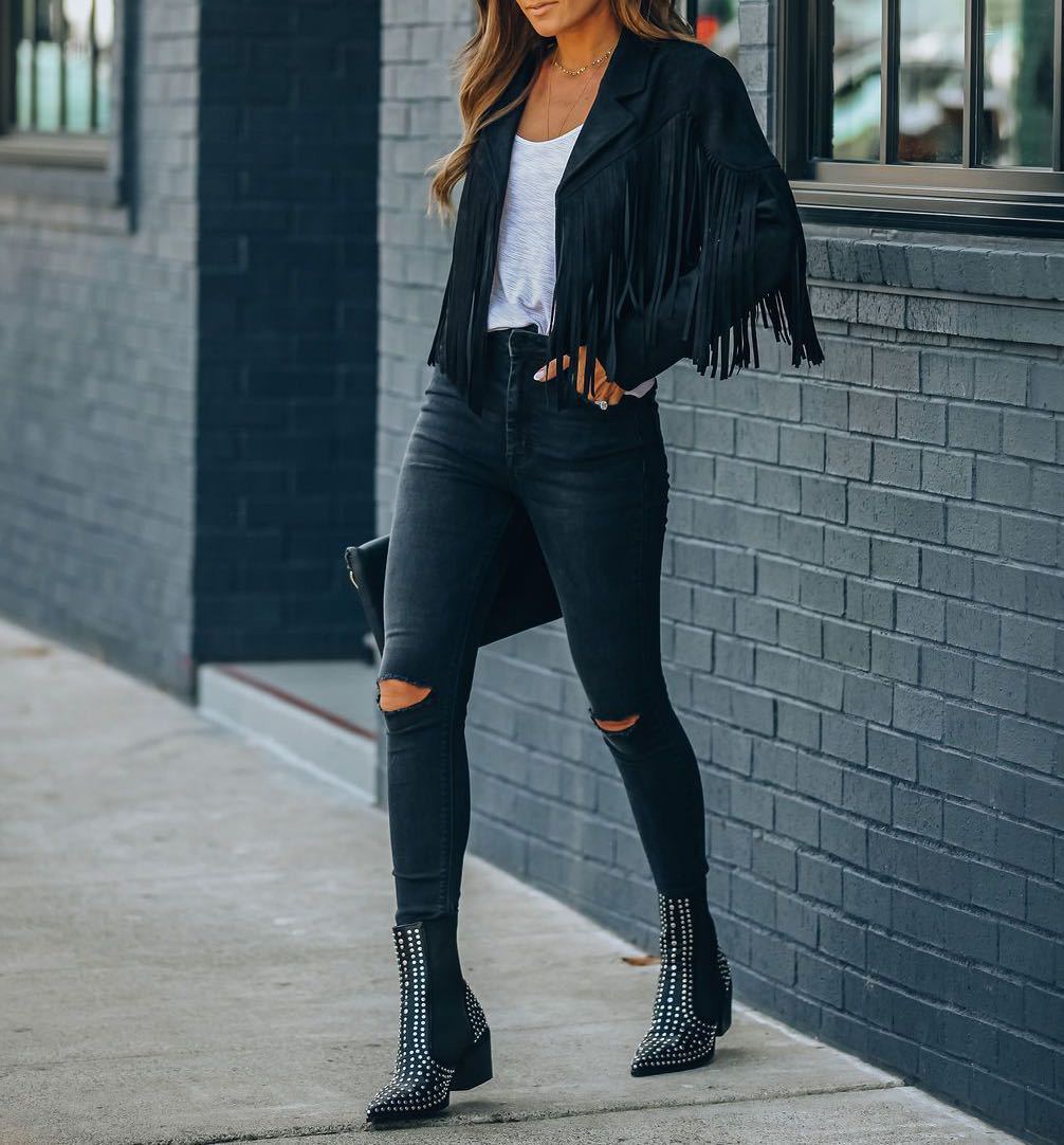 Danielle Veste Motarde En Daim Frangée Pour Femme Confort Chic Durable Allure Urbaine