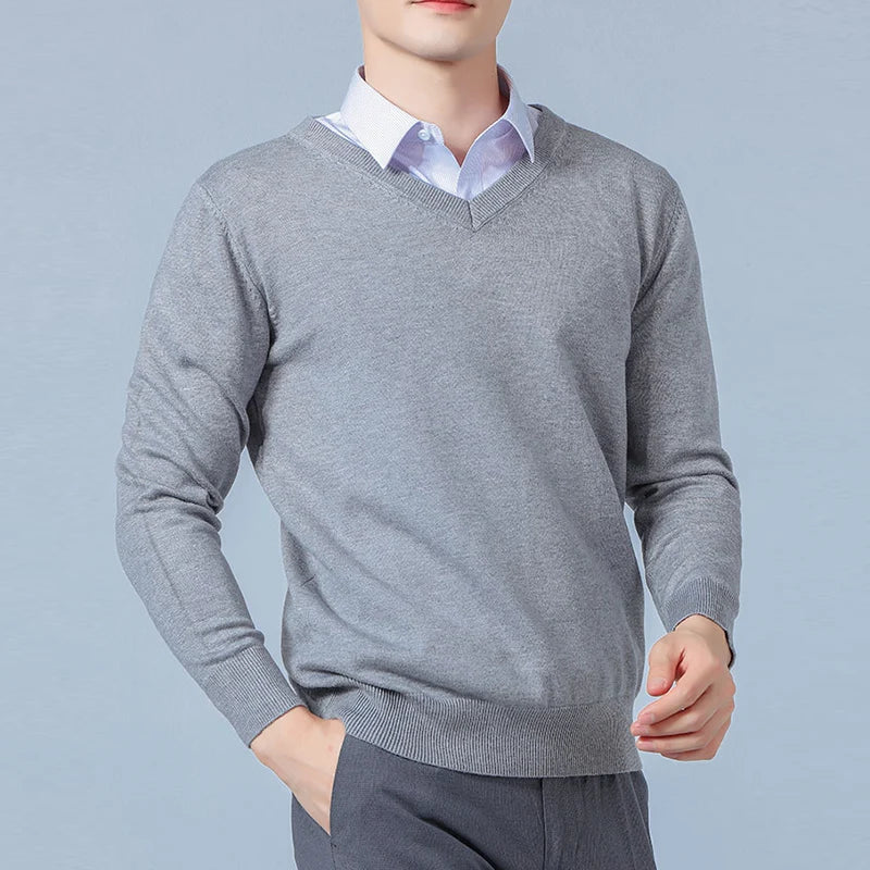 Pull En Mélange De Laine Vincent Reed Col V Adaptatif Confort Pour Bureau Et Sorties