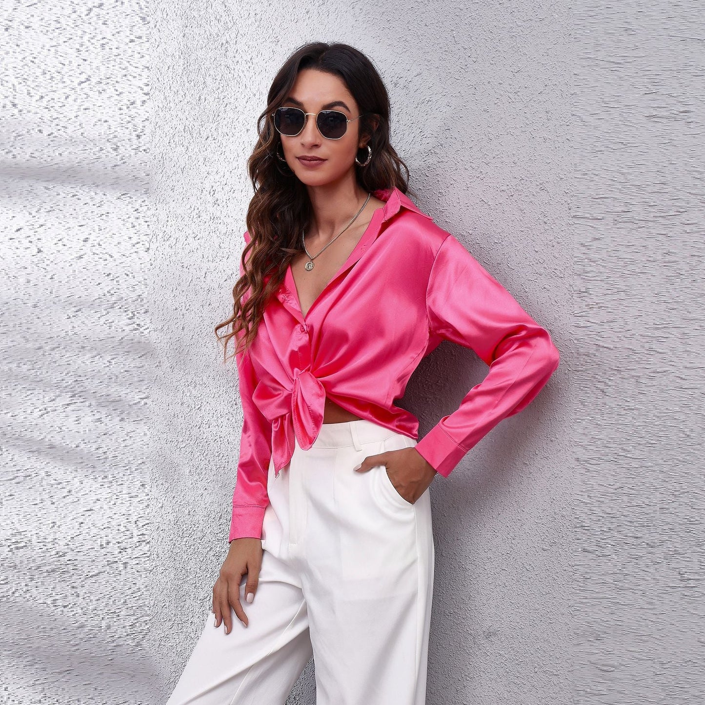 Sydney Blouse Satin Coupe Ample Femme Vêtement De Travail Décontracté Élégant Quotidien