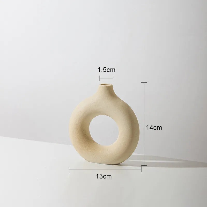 Vase Circulaire En Céramique Hadran Design Scandinave Minimaliste Pour Décoration Moderne Élégante