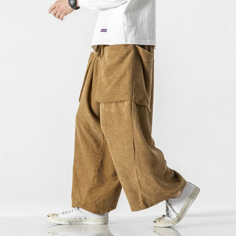 Pantalon Jogger Corduroy Corian Nostalgie Des Années 90, Coupe Large Droite Et Confort Premium