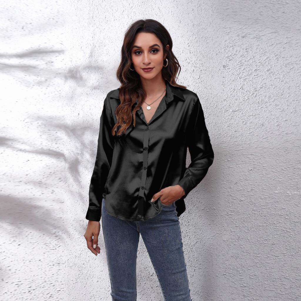 Sydney Blouse Satin Coupe Ample Femme Vêtement De Travail Décontracté Élégant Quotidien