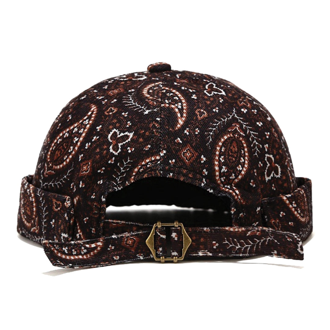 Casquette Docker Sans Visière Motif Paisley En Tissu Twill Coton Réglable Style Vintage
