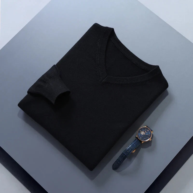 Pull En Mélange De Laine Vincent Reed Col V Adaptatif Confort Pour Bureau Et Sorties