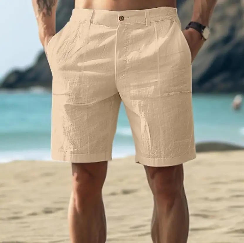 Shorts Décontractés En Lin Pour Homme Amawinc Été Confort Léger Respirant Et Style