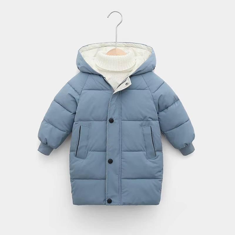 Veste À Capuche Longue Pour Enfants Chaud Hiver Pour Garçons Et Filles De 4 À 10 Ans
