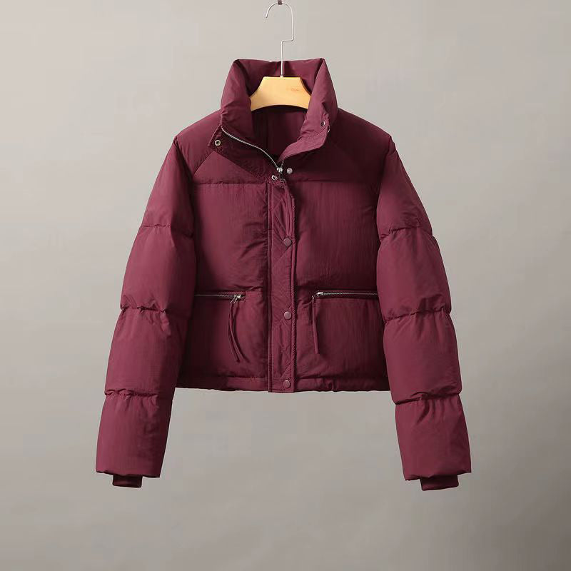 Veste En Coton Pour Femmes Haut De Gamme Épaisse Et Chaude À Coupe Courte Avec Rembourrage Moelleux