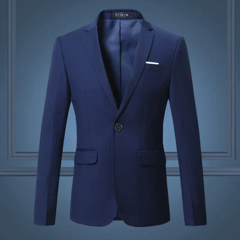 Blazer Homme Coupe Ajustée À Bouton Unique Avec Revers Notch Design Classique Pour Élégance Smart Casual