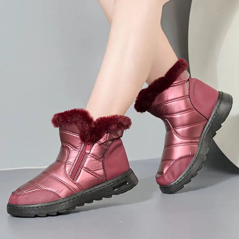 Bottes D'Hiver Hautes pour Femmes Doublure Polaire Chaudes et Élégantes Idéales pour Randonnées Urbaines