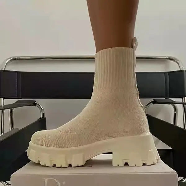Bottines Chaussettes Montantes Pour Femme Amawinc Avec Plateforme Confort Et Style Urbain