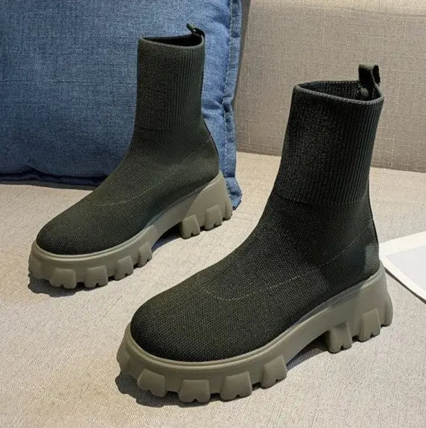 Bottines Chaussettes Montantes Pour Femme Amawinc Avec Plateforme Confort Et Style Urbain