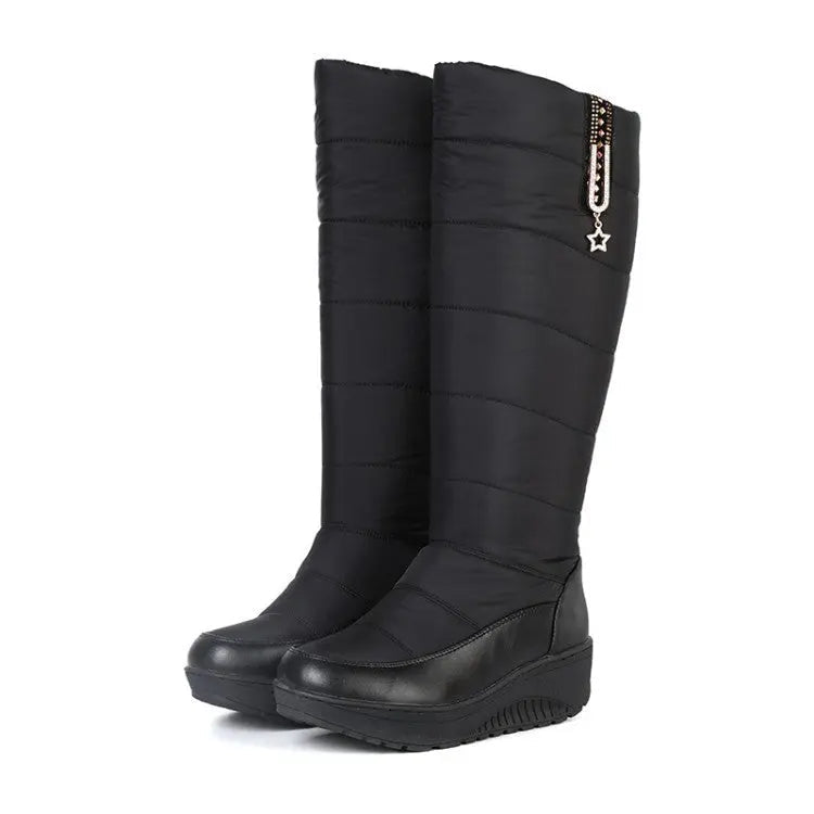 Bottes Hautes Pour Femme Hiver Chaudes Confortables Avec Traction Et Semelle Antidérapante