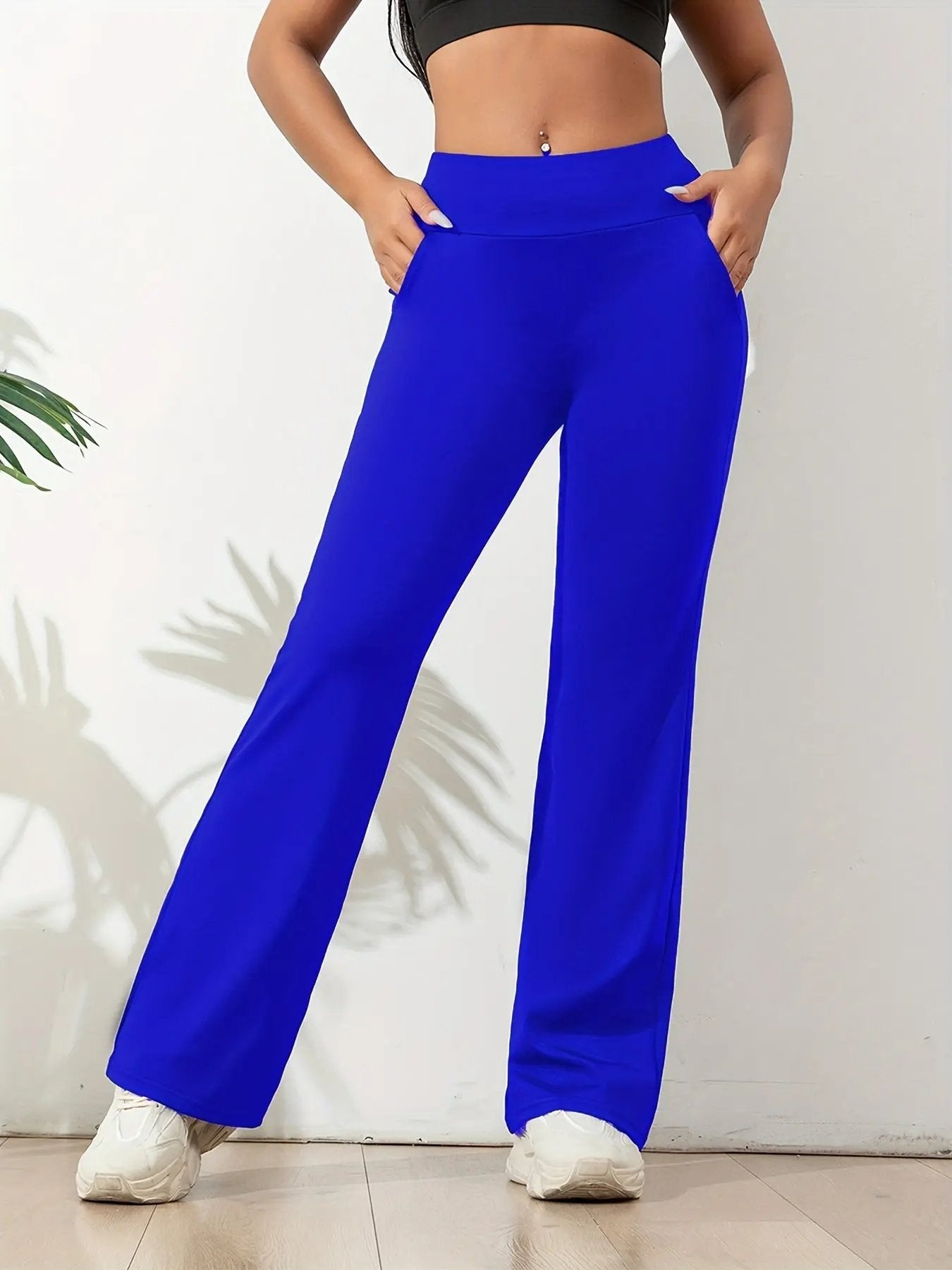 Pantalon de Yoga Taille Haute pour Femmes Flexible et Élégant avec Poches Latérales Pratiques