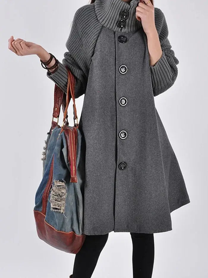 Manteau Trench Mi Long Pour Femme Avec Col Haut Élegant Et Boutonné Devant Pour Toutes Occasions