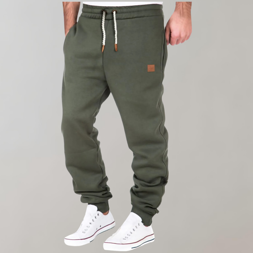 Gael Pantalon Jogger Pour Homme En Mélange Coton Polyester Avec Coupe Tapered Bords Côtes Et Taille Ajustable