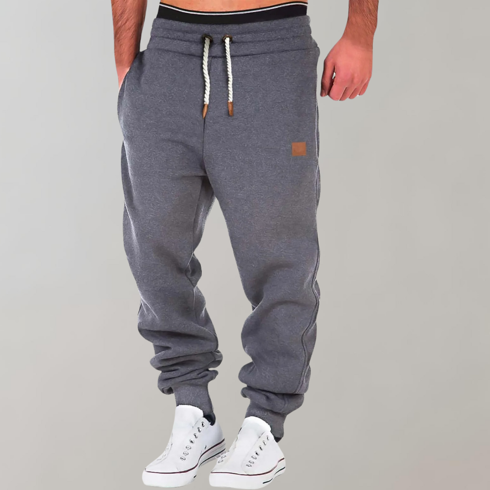 Gael Pantalon Jogger Pour Homme En Mélange Coton Polyester Avec Coupe Tapered Bords Côtes Et Taille Ajustable