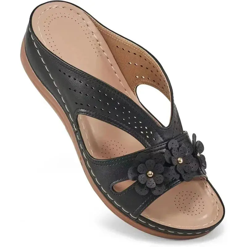 Sandales Ajourées À Semelles Compensées Pour Femmes Blanche Confortables Élégantes Été Amawinc