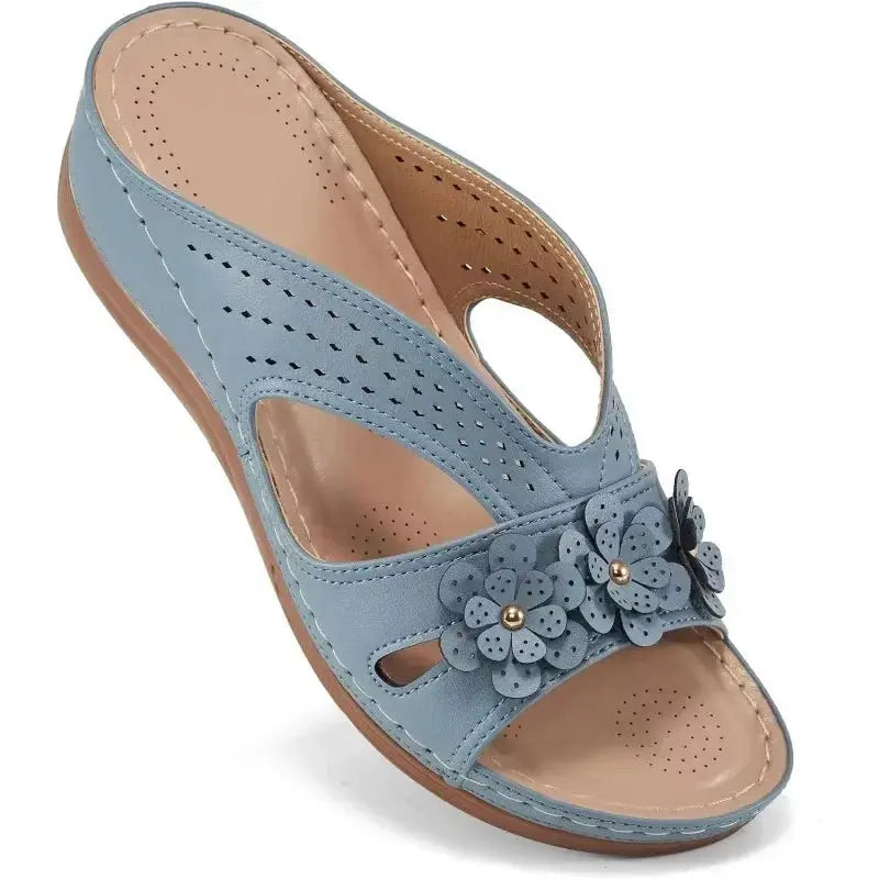 Sandales Ajourées À Semelles Compensées Pour Femmes Blanche Confortables Élégantes Été Amawinc