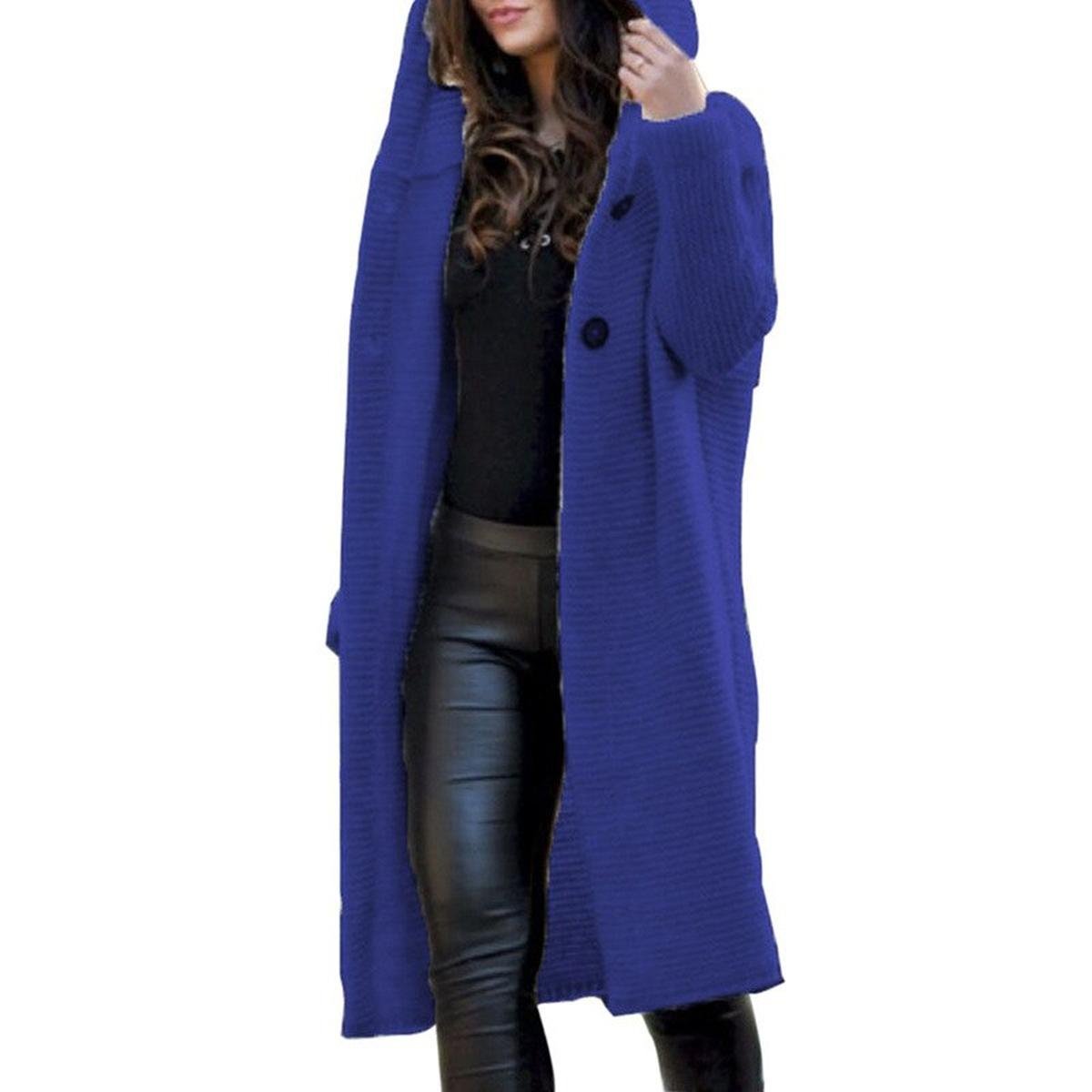 Amawinc Cardigan Maxi En Maille Confortable À Capuche Pour Femmes Super Doux Et Décontracté