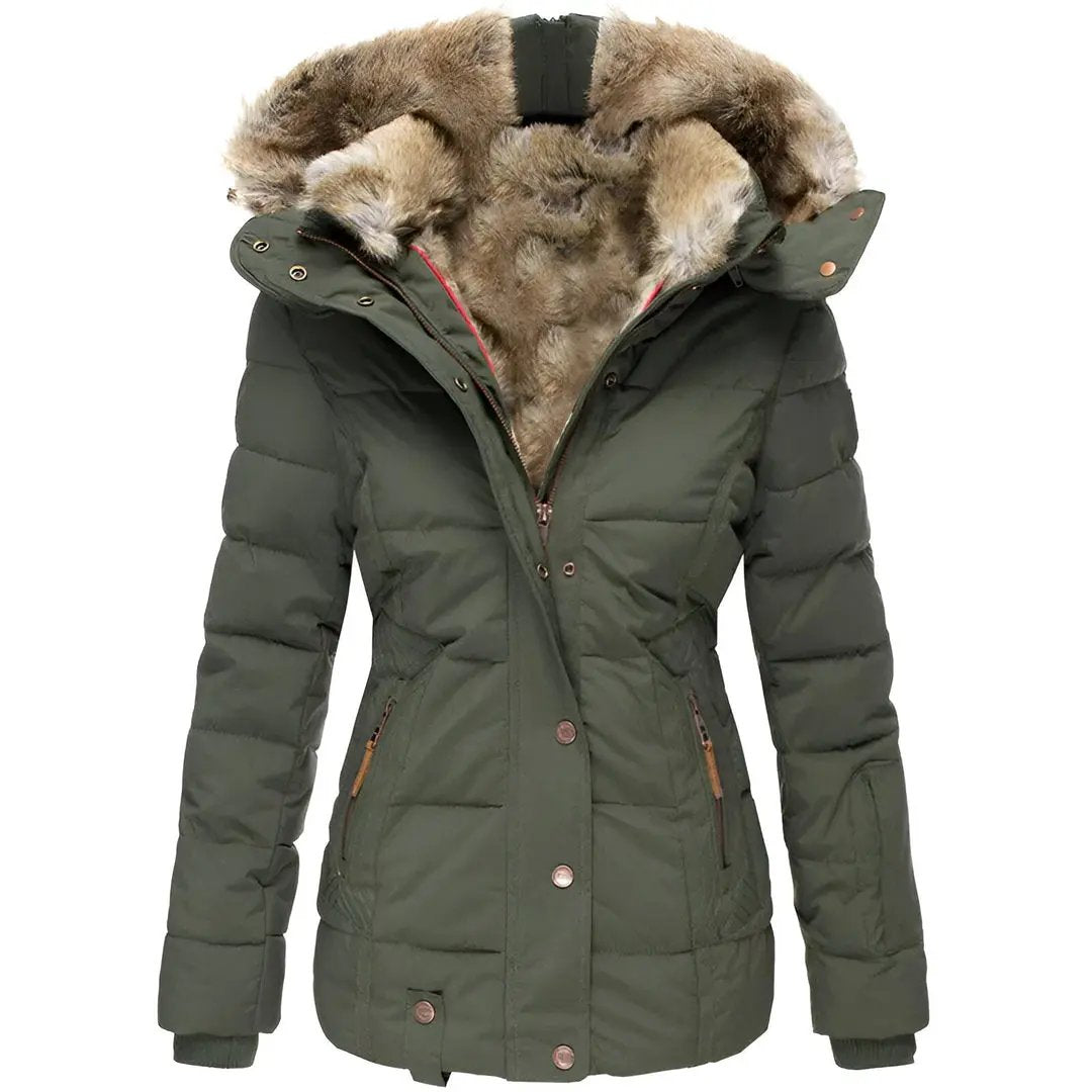 Doudoune À Capuche Matelassée Pour Femme Élégante Et Isolante Contre Le Froid Et Le Vent
