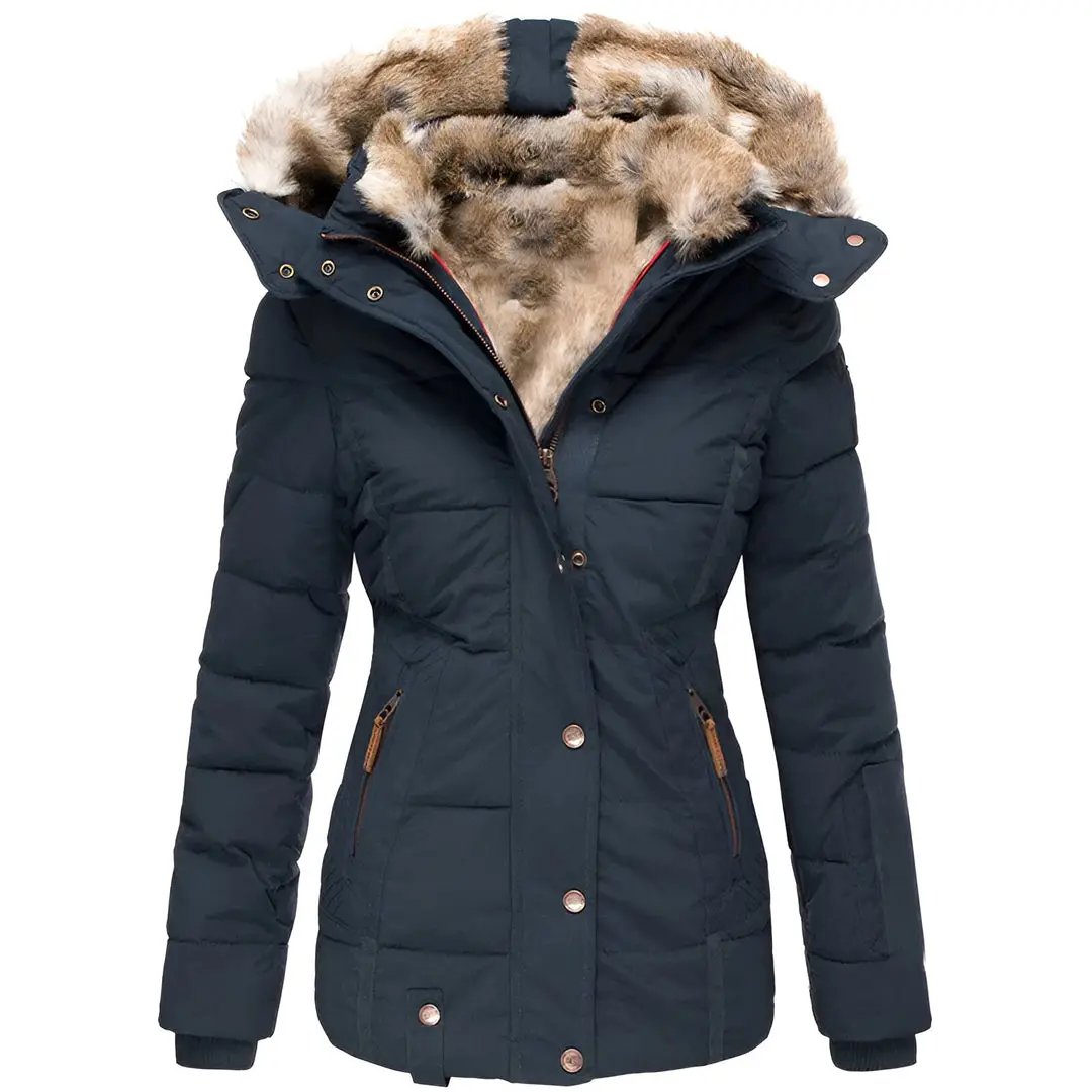 Doudoune À Capuche Matelassée Pour Femme Élégante Et Isolante Contre Le Froid Et Le Vent