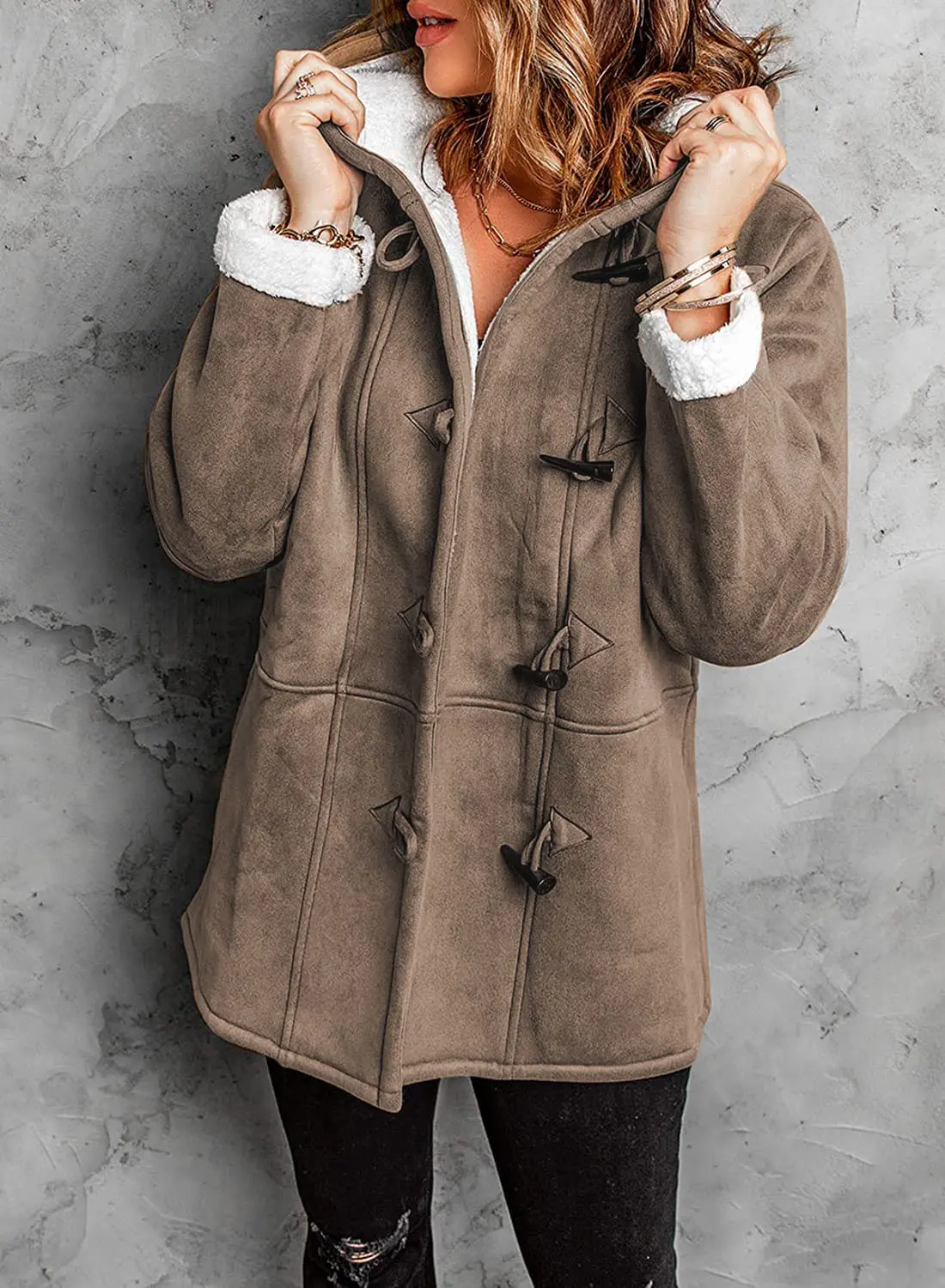 Manteau Hiver Pour Femme Capuche Avec Boutons Toggles Confort Et Style Classique Pour Temps Froid