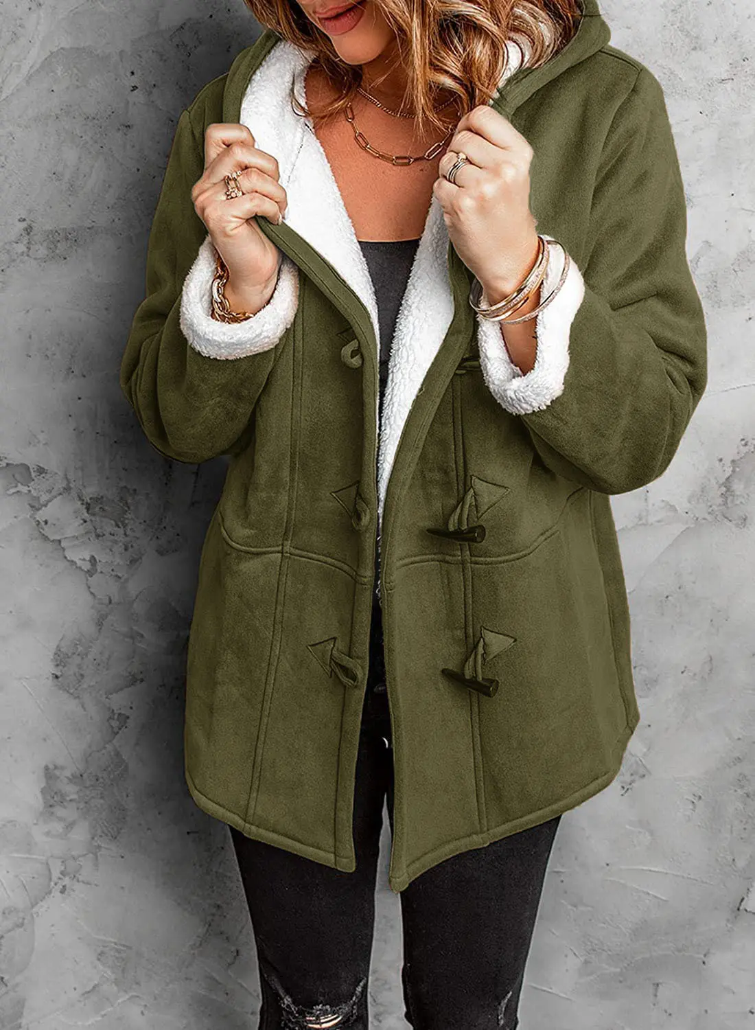 Manteau Hiver Pour Femme Capuche Avec Boutons Toggles Confort Et Style Classique Pour Temps Froid