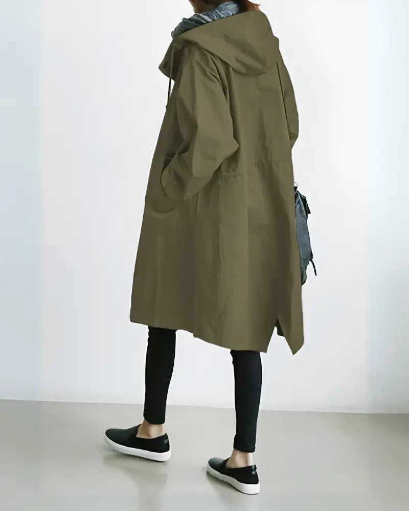Manteau Trench À Capuche Pour Femme Élégant Léger Et Chaud Amawinc Pour Journée Urbaine