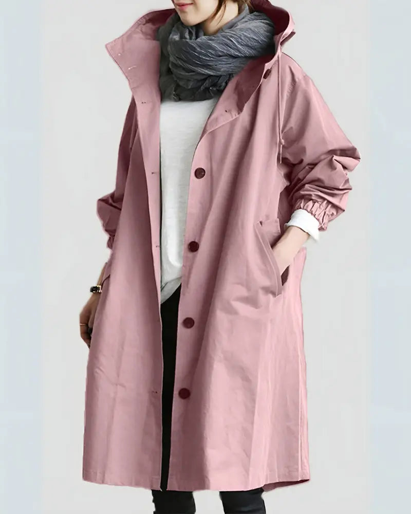Manteau Trench À Capuche Pour Femme Élégant Léger Et Chaud Amawinc Pour Journée Urbaine