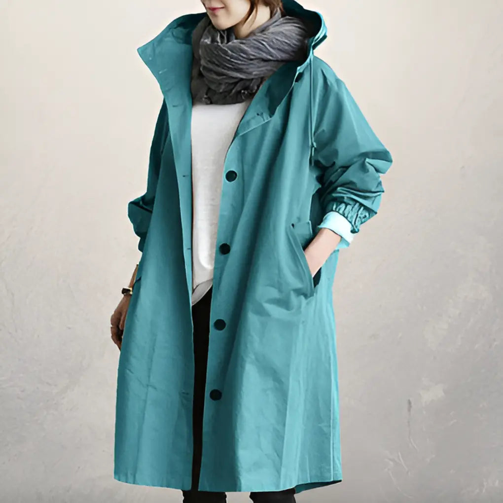 Manteau Trench À Capuche Pour Femme Élégant Léger Et Chaud Amawinc Pour Journée Urbaine
