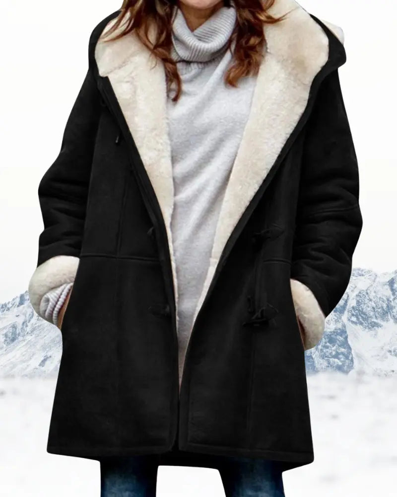 Amawinc Manteau Chaud À Capuche Pour Femme Longueur Genou En Mélange De Laine Confortable Idéal Pour L Hiver