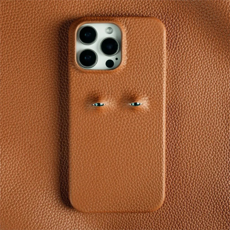 Horizon Étui en Cuir pour iPhone Yeux Percants Design Audacieux Protection Antichoc Puissante