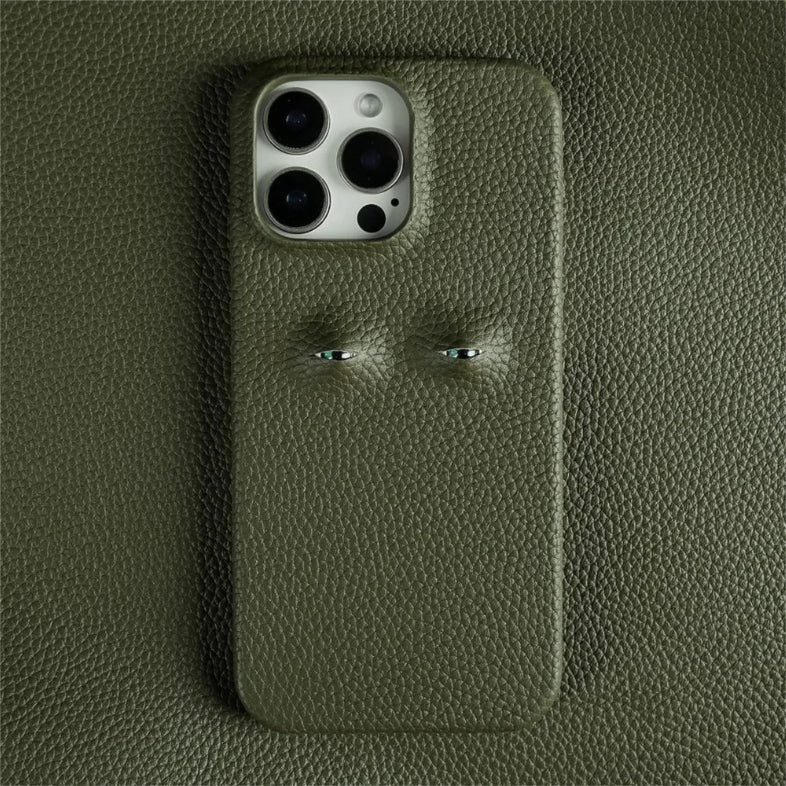 Horizon Étui en Cuir pour iPhone Yeux Percants Design Audacieux Protection Antichoc Puissante