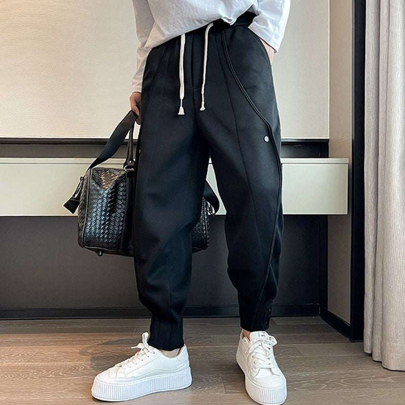 Hype Joggeurs Évasés Avec Passepoil Contrastant Et Boutons À La Cheville Pour Un Style Urbain