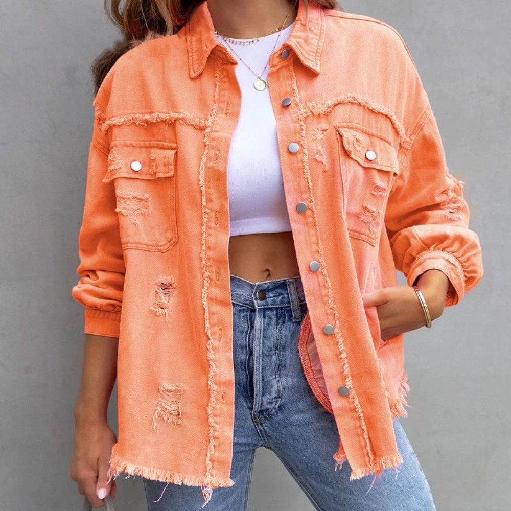 Destroyed Denim Jacket - Ivy