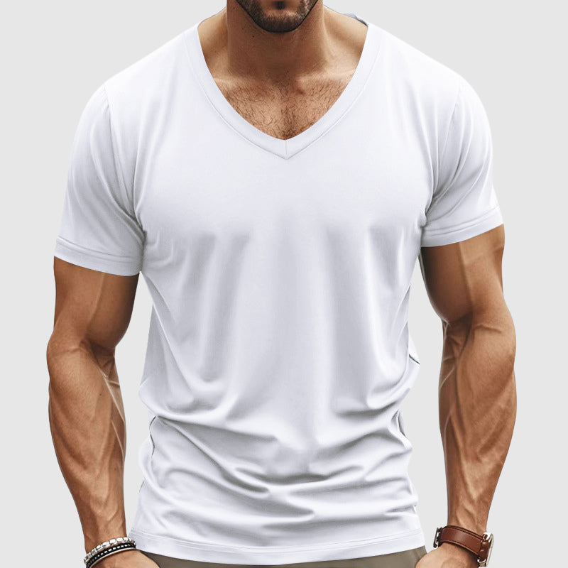 T Shirt Classique Il Classico Par Alessandro Veneti Avec Col V Et Tissu Très Doux Pour Tous Les Jours