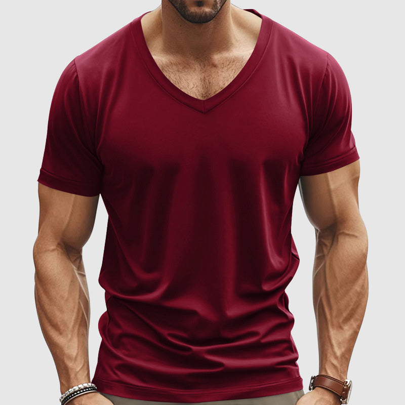 T Shirt Classique Il Classico Par Alessandro Veneti Avec Col V Et Tissu Très Doux Pour Tous Les Jours