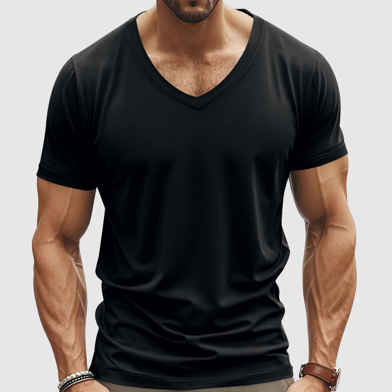 T Shirt Classique Il Classico Par Alessandro Veneti Avec Col V Et Tissu Très Doux Pour Tous Les Jours