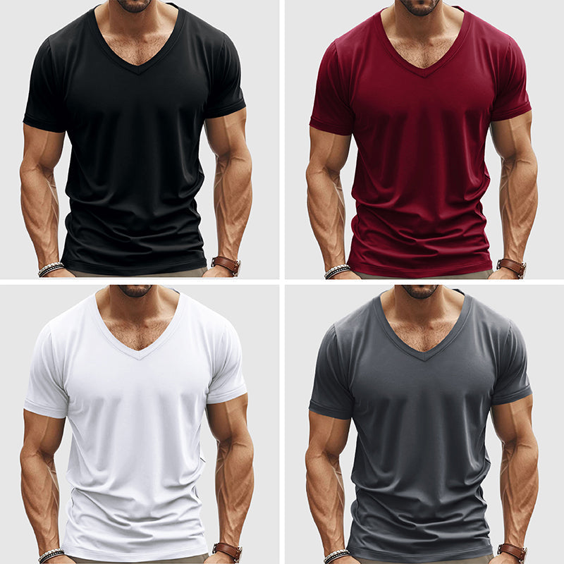 T Shirt Classique Il Classico Par Alessandro Veneti Avec Col V Et Tissu Très Doux Pour Tous Les Jours