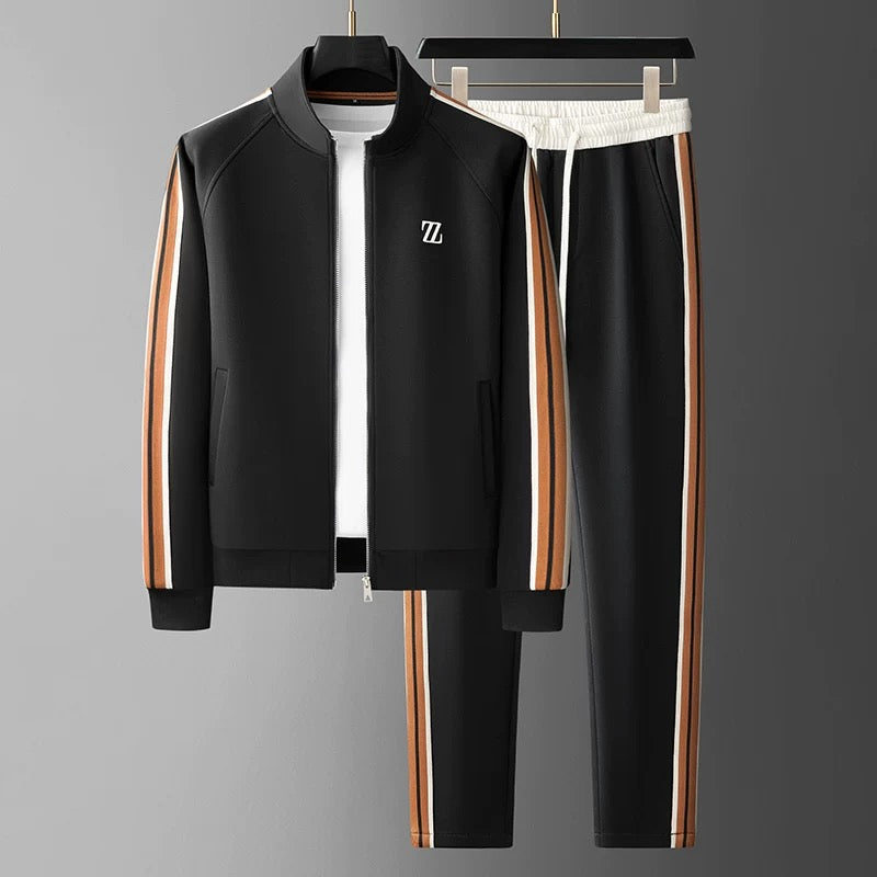 Gavin Ensemble Jogging Homme Deux Pièces Avec Veste Zippée À Bandes Latérales Et Coupe Ajustée Pour Casual Gym Weekend